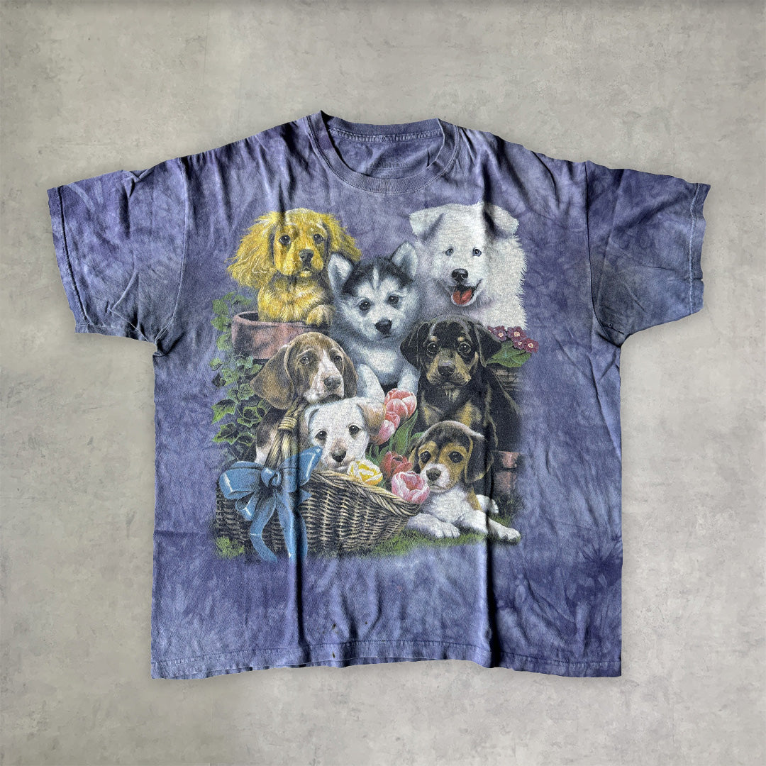 《M》THE MOUNTAIN マウンテン タイダイ Tシャツ 犬柄