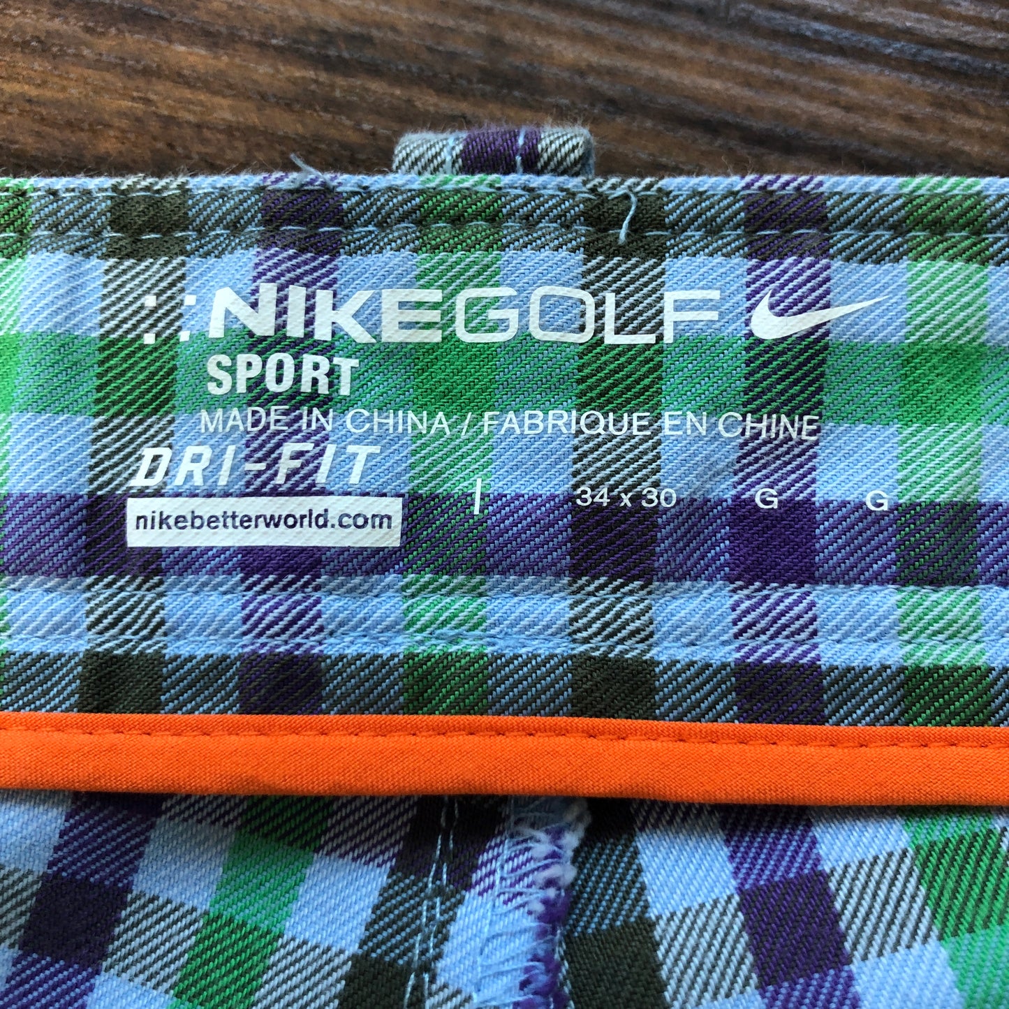 《34》NIKE ナイキ GOLF チェックパンツ