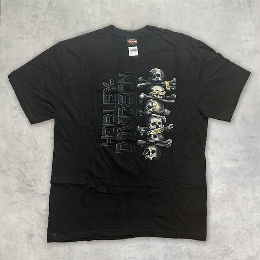 《XL》HARLEY DAVIDSON ハーレーダビッドソン プリントTシャツ スカル USA製